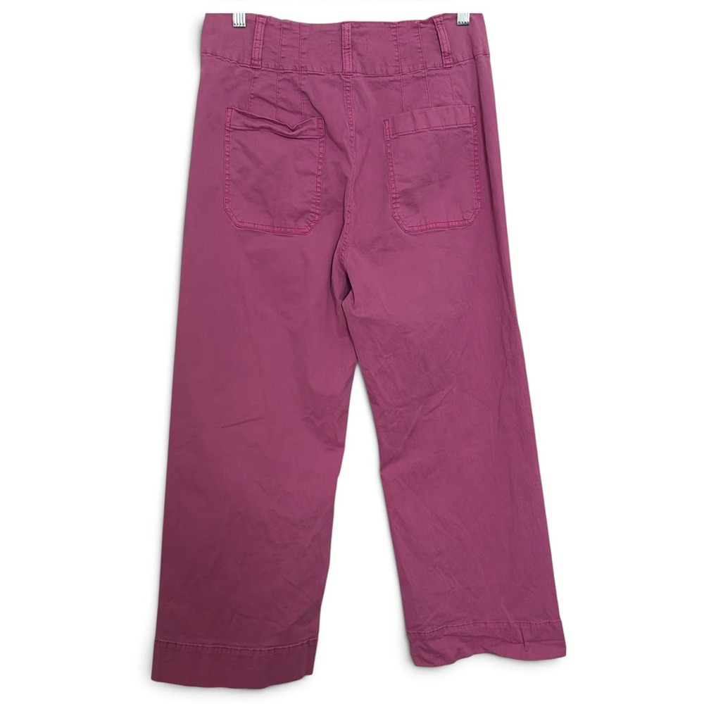 LC Lauren Conrad Womens High Rise Wide Leg Utility Pants Pink Berry Size 12 - Picture 2 of 12